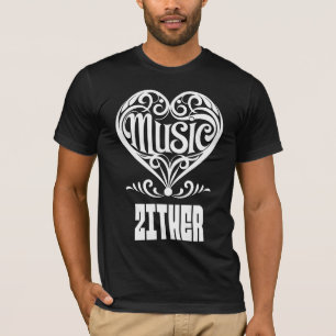 T-shirt Coeur défilé élégant pour les amateurs de cithare