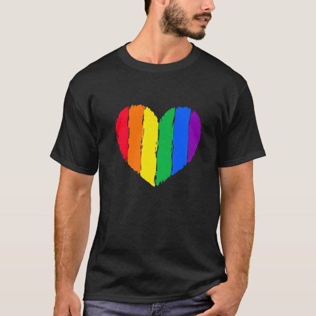 T-shirt Coeur déprimé Lgbtq Droits des homosexuels Fière P (Devant)