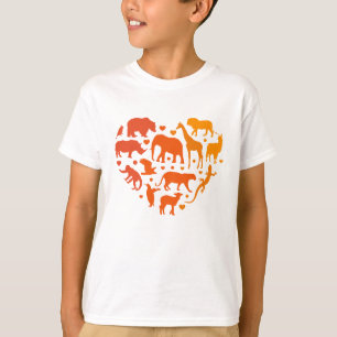 T-shirt Coeur des animaux, Cadeau pour les amoureux des an