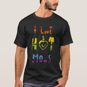 T-shirt Coeur des bougies J'aime les mamans chaudes