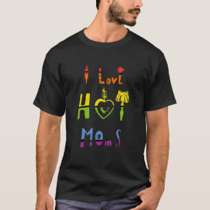 T-shirt Coeur des bougies J'aime les mamans chaudes
