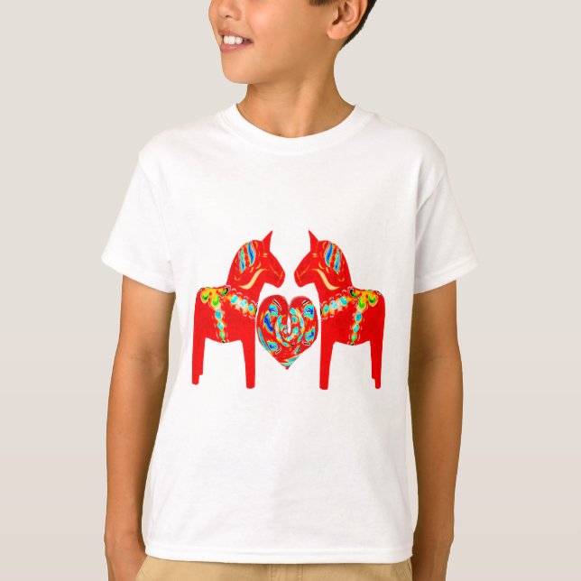 T-shirt Coeur des chevaux W de Dala de Suédois (Devant)