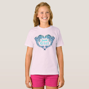 T-shirt Coeur des dauphins turquoise Smart Girl