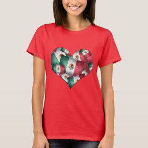 T-shirt Cœur des drapeaux mexicains