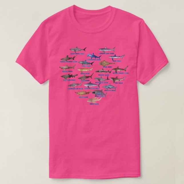 T-shirt Coeur des requins OcéanCadeau pour les amateurs de (Design devant)