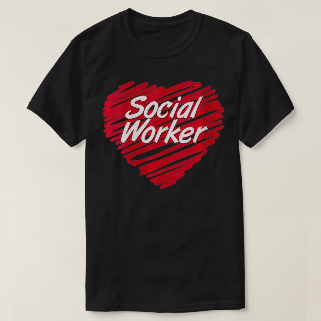 T-shirt Coeur des travailleuses sociales pour l'école de p (Design devant)