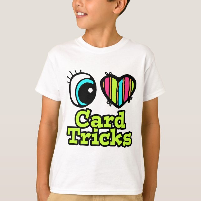 T-shirt Coeur des yeux brillants I Love Card Tricks (Devant)