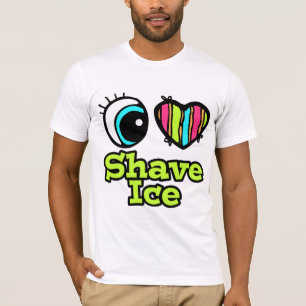 T-shirt Coeur des yeux lumineux J'aime la glace rasée