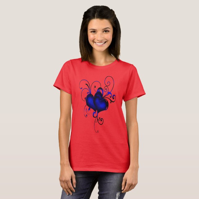 T-shirt Coeur design Art pour la mode (Devant entier)