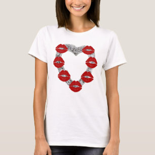 T-shirt Coeur Diamant Avec Baisers