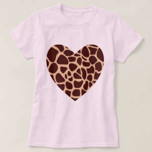 T-shirt Coeur d'impression de girafe
