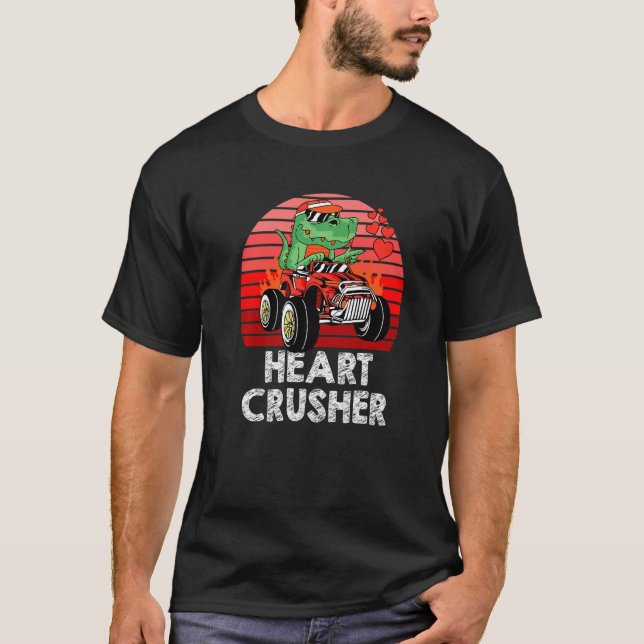 T-shirt Coeur Dinosaure Croiseur Valentines Jour Rex équit (Devant)
