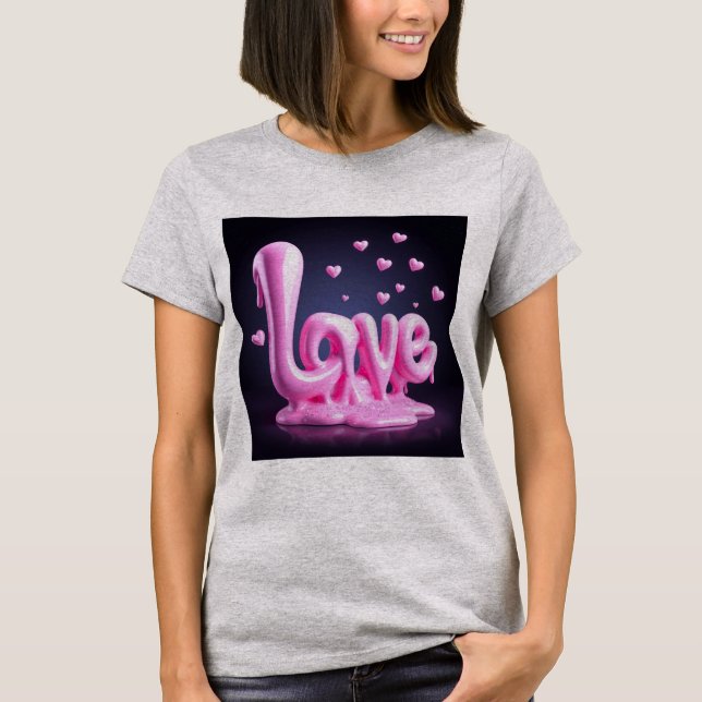 T-shirt Coeur d'iridescente 3D (Devant)