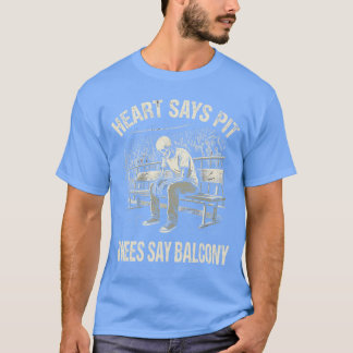 T-shirt Cœur dit fosse genoux disent balcon Rocker vieilli