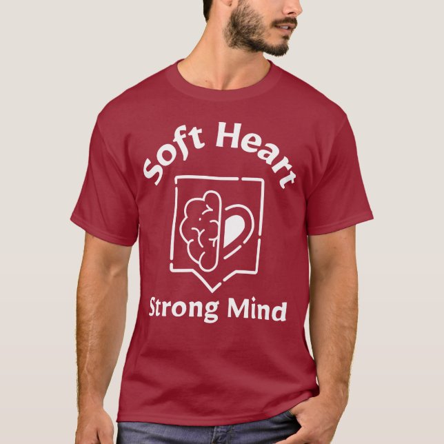T-shirt Cœur doux, esprit fort – Citation sur la force émo (Devant)