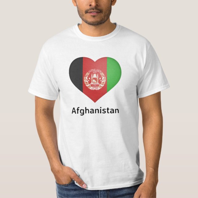T-shirt Coeur - Drapeau Afghanistan (Devant)