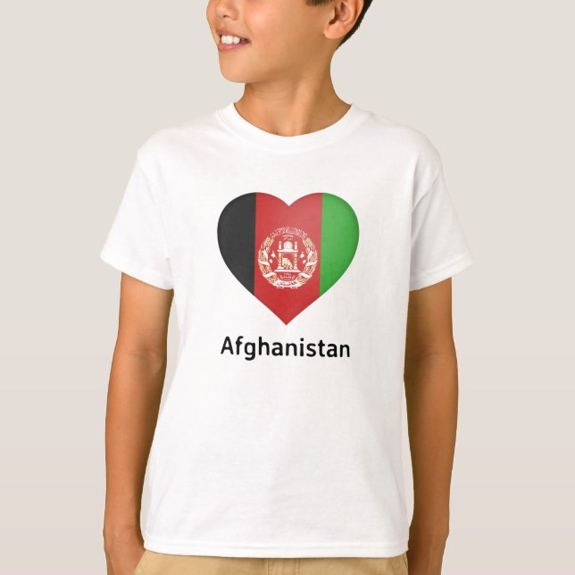 T-shirt Coeur - Drapeau Afghanistan (Devant)