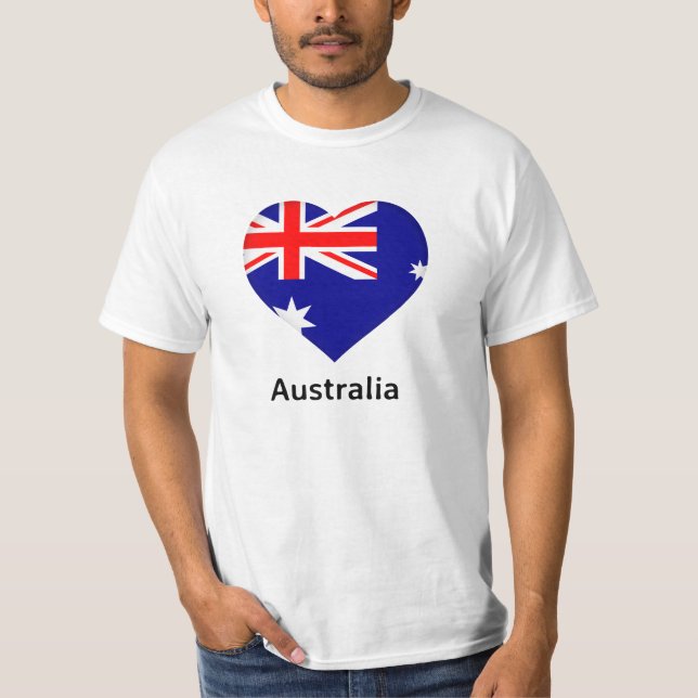 T-shirt Coeur - Drapeau Australie (Devant)