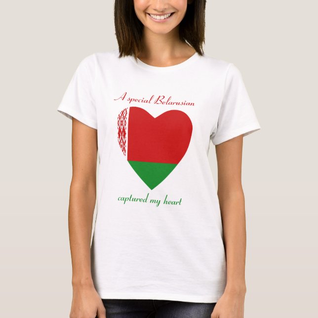 T-Shirt Cœur Drapeau Biélorussie (Devant)