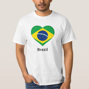 T-shirt Coeur - Drapeau Brésil