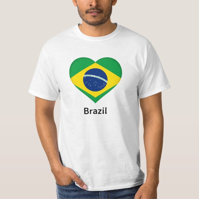 T-shirt Coeur - Drapeau Brésil (Devant)