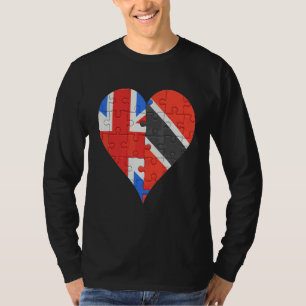 T-shirt Coeur Drapeau Britannique Trinidadien Et Tobagoan