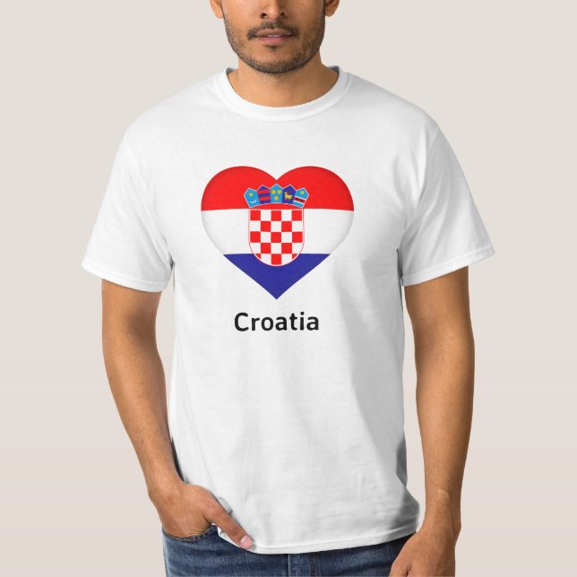 T-shirt Coeur - Drapeau Croatie (Devant)