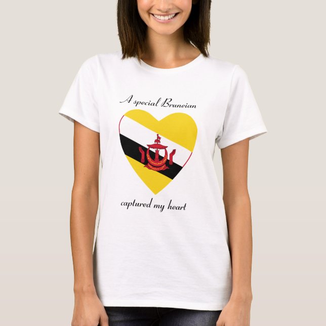 T-Shirt Cœur Drapeau de Brunei (Devant)