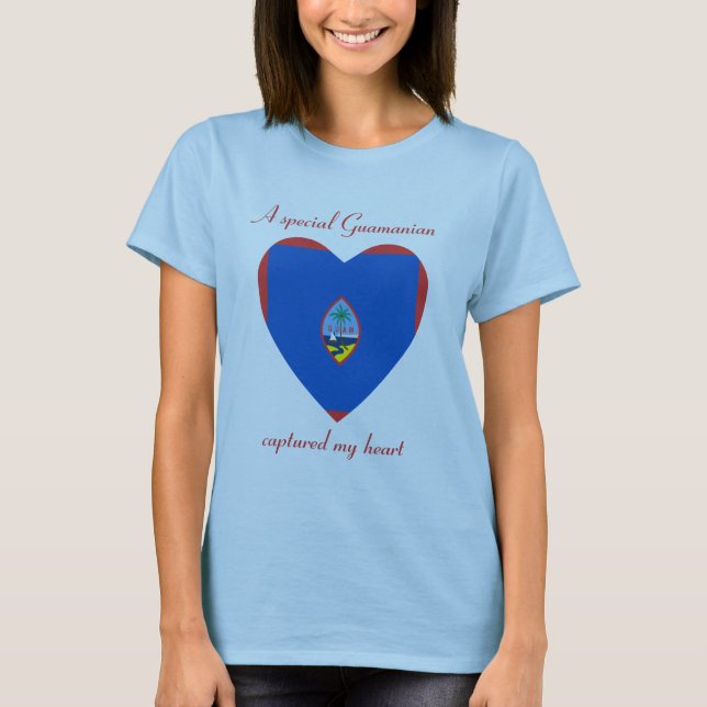 T-Shirt Cœur Drapeau de Guam (Devant)