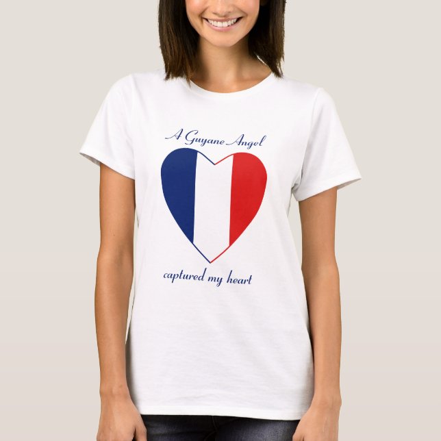 T-Shirt Cœur Drapeau de Guyane (Devant)