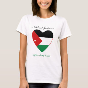T-Shirt Cœur Drapeau de la Jordanie