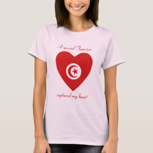 T-shirt Cœur Drapeau de la Tunisie