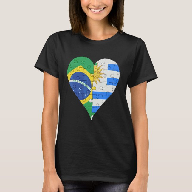 T-shirt Coeur drapeau de l'ouraguyan brésilien (Devant)