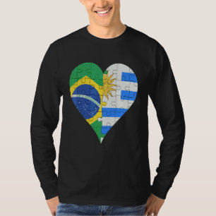 T-shirt Coeur drapeau de l'ouraguyan brésilien