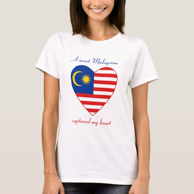 T-Shirt Cœur Drapeau de Malaisie (Devant)