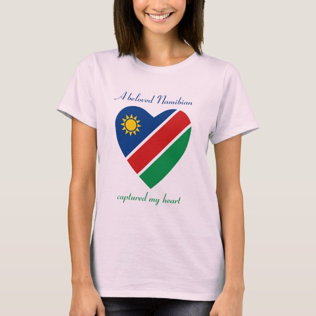 T-Shirt Cœur Drapeau de Namibie (Devant)