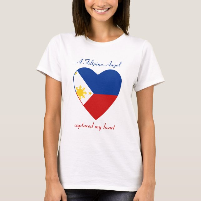 T-Shirt Cœur Drapeau des Philippines (Devant)