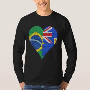 T-shirt Coeur Drapeau Des Turcs Et Caicos Brésiliens