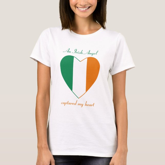 T-Shirt Cœur Drapeau d'Irlande Chéri (Devant)