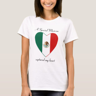 T-Shirt Cœur Drapeau du Mexique
