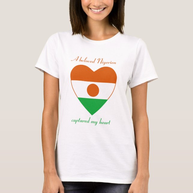 T-Shirt Cœur Drapeau du Niger (Devant)