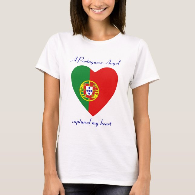 T-Shirt Cœur Drapeau du Portugal (Devant)