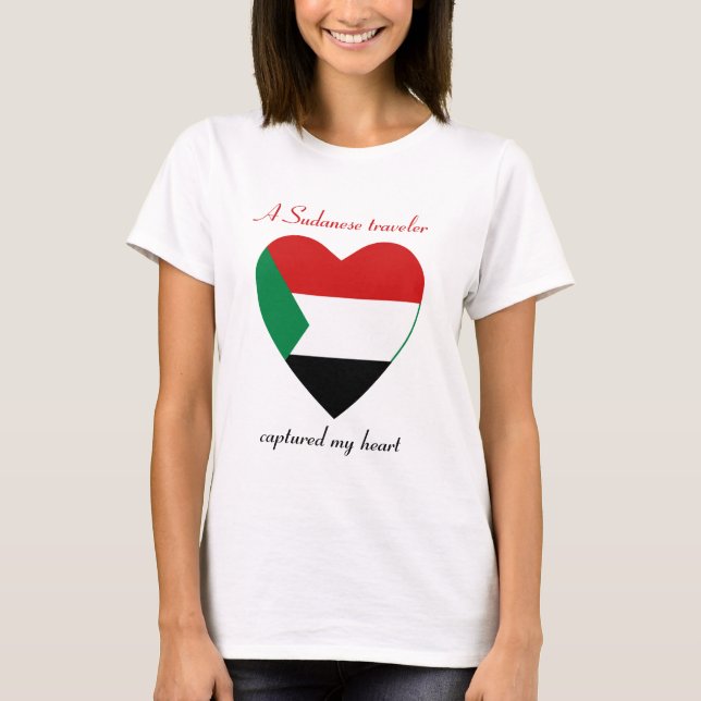 T-Shirt Cœur Drapeau du Soudan (Devant)
