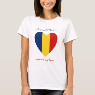 T-Shirt Cœur Drapeau du Tchad