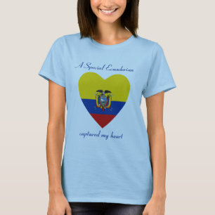 T-Shirt Cœur Drapeau Équateur