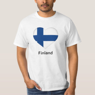 T-shirt Coeur - Drapeau Finlande
