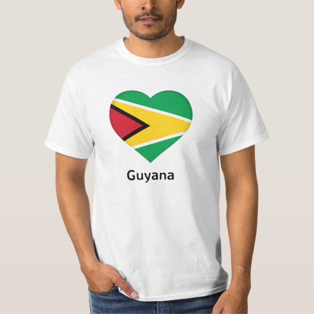 T-shirt Coeur - Drapeau Guyana (Devant)