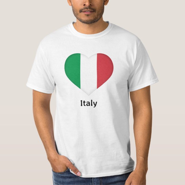T-shirt Coeur - Drapeau Italie (Devant)