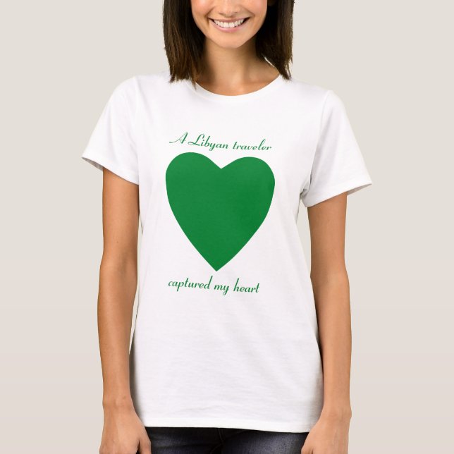 T-Shirt Cœur Drapeau Libye (Devant)