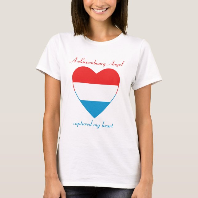 T-Shirt Cœur Drapeau Luxembourg (Devant)
